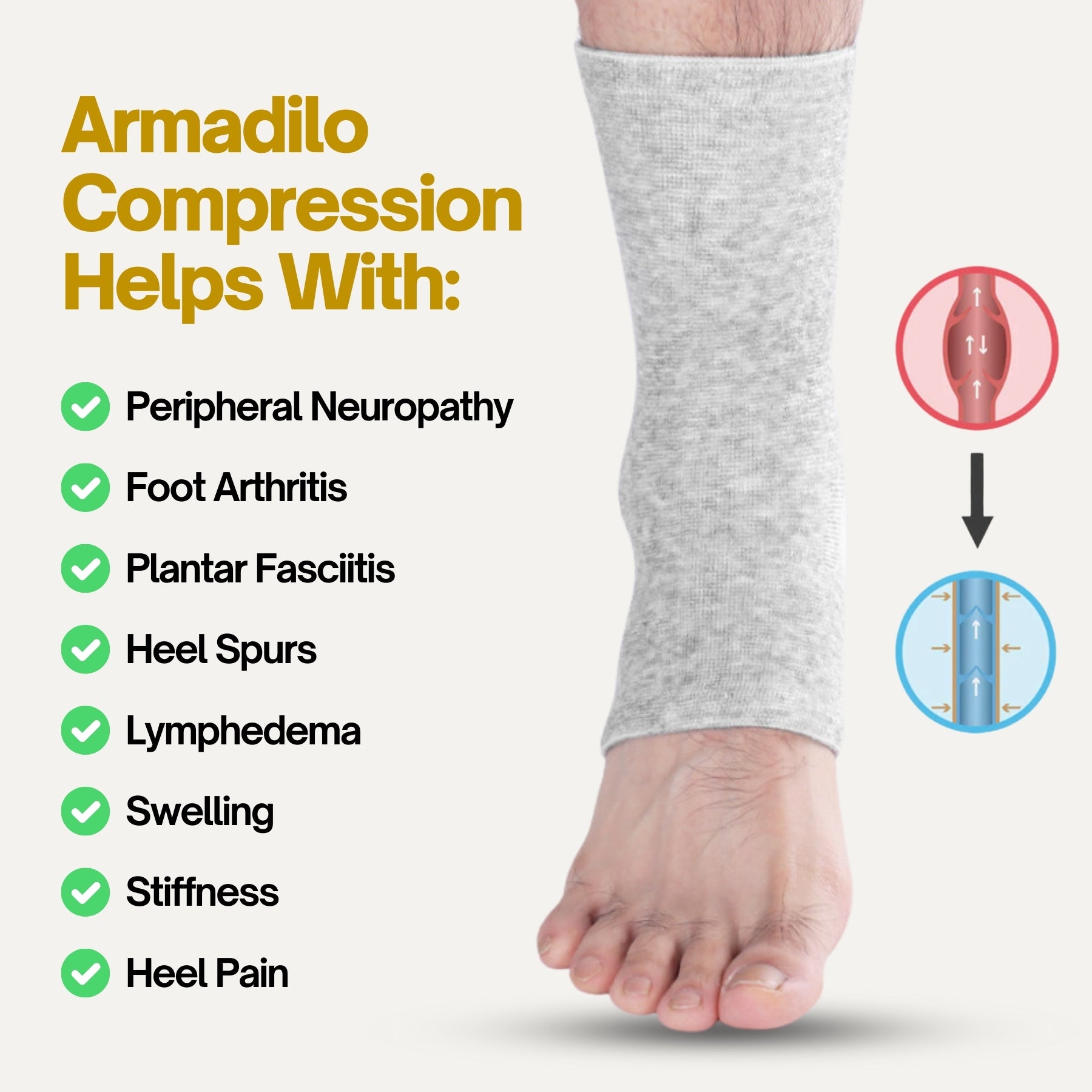 Armadilo Premium Anti-Fatigue Bamboo Foot Sleeves