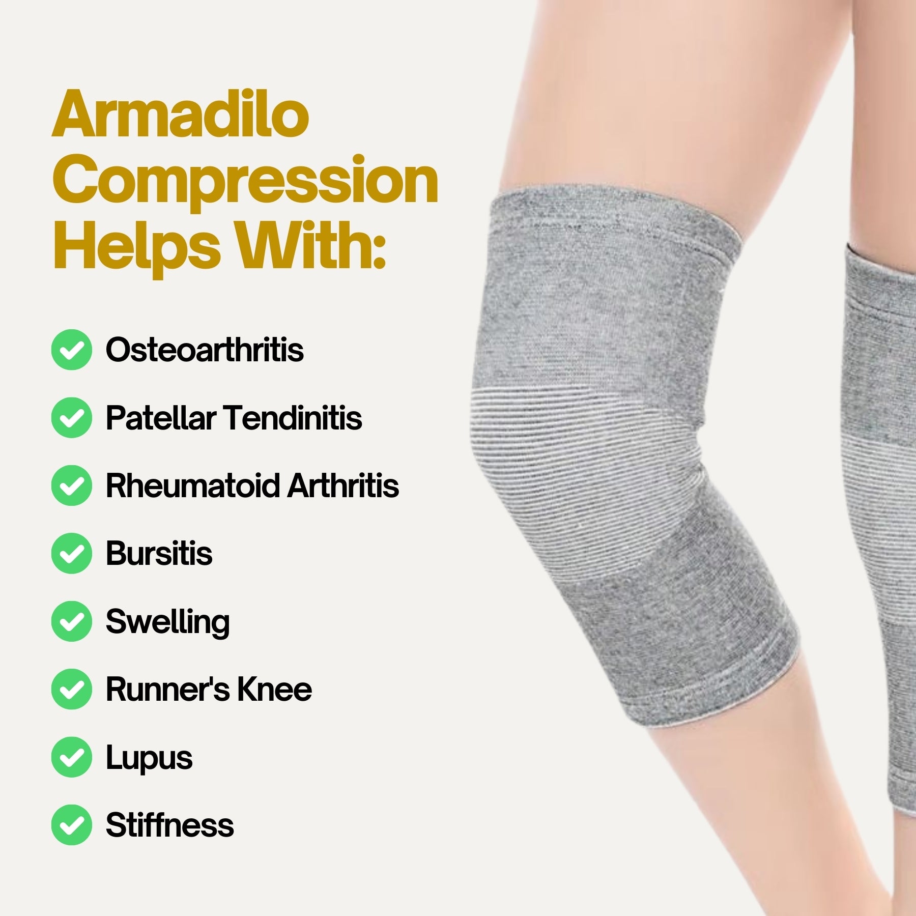 Armadilo Premium Bamboo Knee Sleeve (Single)
